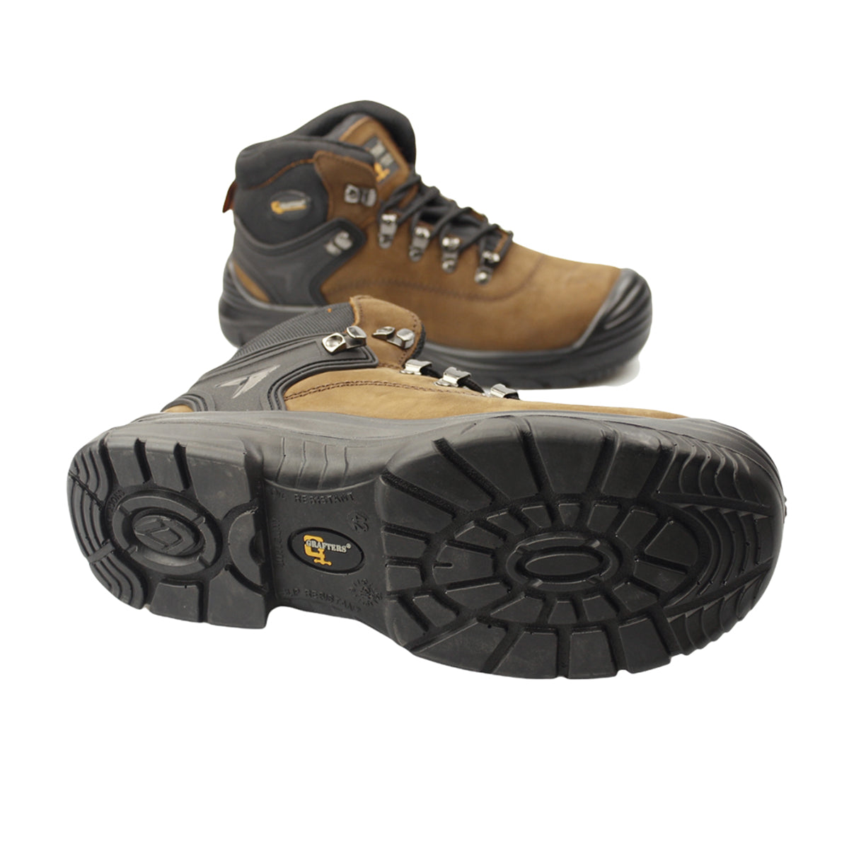 Dark Brown - Lifestyle - Grafters Mens Super Wide EEEE Fitting Safety Boots