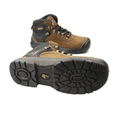 Dark Brown - Lifestyle - Grafters Mens Super Wide EEEE Fitting Safety Boots