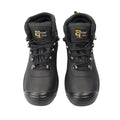 Black - Front - Grafters Mens Super Wide EEEE Fitting Safety Boots