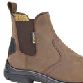 Dark Brown - Side - Grafters Mens Super Wide EEEE Fitting Pull On Safety Dealer Boots
