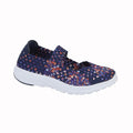 Purple-Navy - Front - Dek Womens-Ladies Elasticated Interlaced Bar Shoes