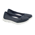 Navy - Back - Boulevard Womens-Ladies Slip On Memory Foam Shoes