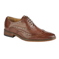 Brown - Front - Goor Mens 5 Eye Wing Capped Oxford Brogues