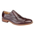 Oxblood - Front - Goor Mens 5 Eye Wing Capped Oxford Brogues