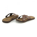Brown - Side - PDQ Mens Lightweight Crossover Mule Sandals