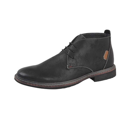 Black - Back - Goor Mens 3 Eye Synthetic Nubuck Desert Boots