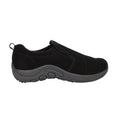 Black - Front - PDQ Womens-Ladies Real Suede Ryno Slip-On Casual Trainers