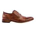 Mid Brown - Back - Goor Childrens Boys Capped Lace Oxford Brogue Shoes