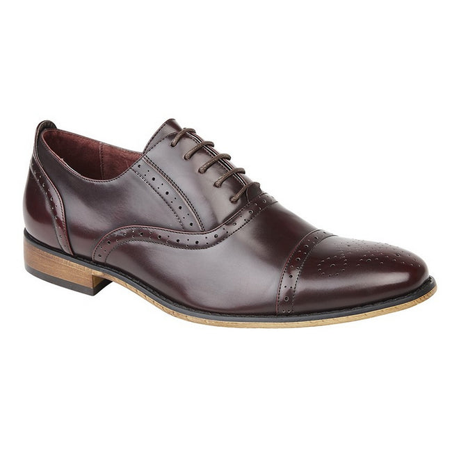 Oxblood - Front - Goor Childrens Boys Capped Lace Oxford Brogue Shoes