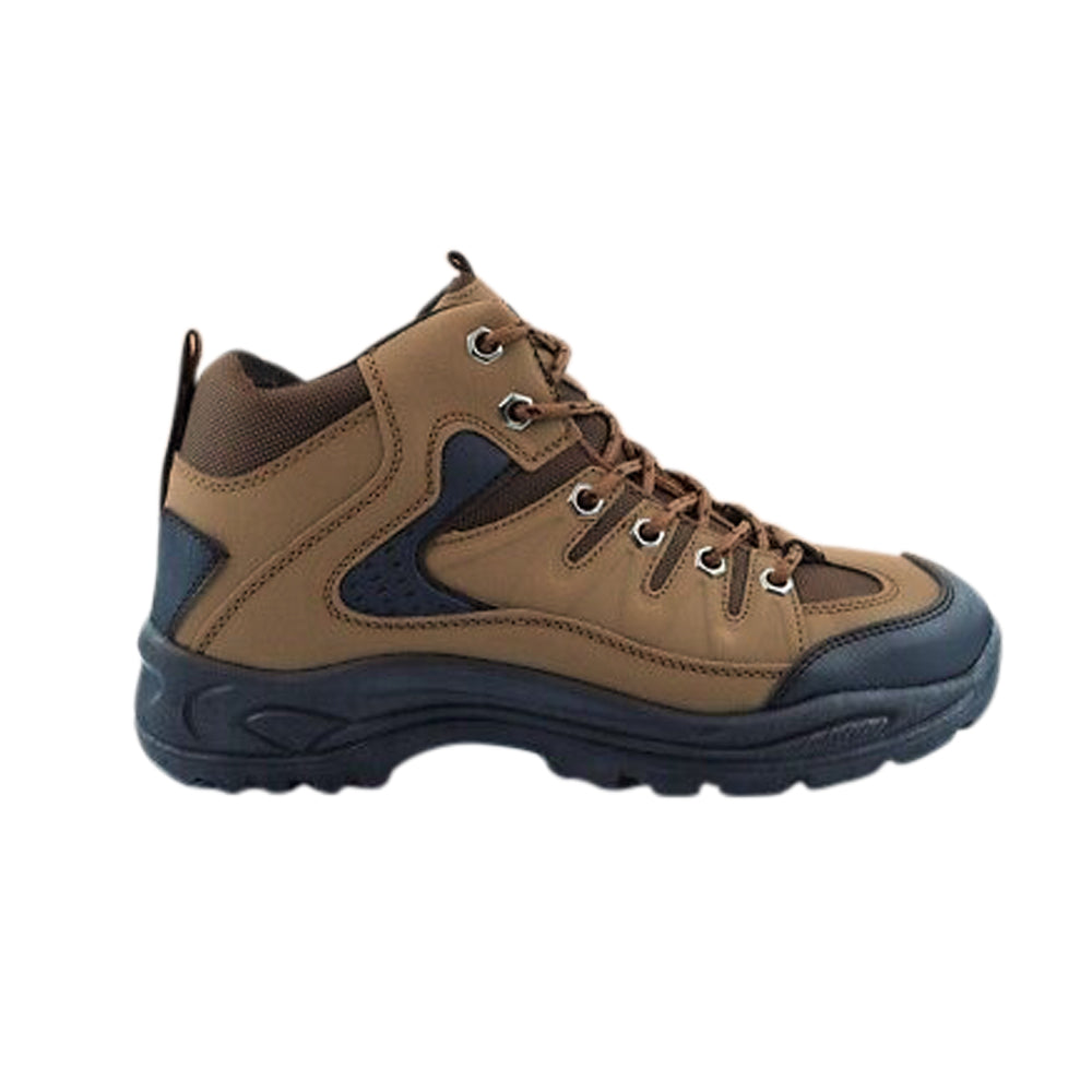 Khaki - Side - Dek Mens Ontario Lace-Up Hiking Trail Boots