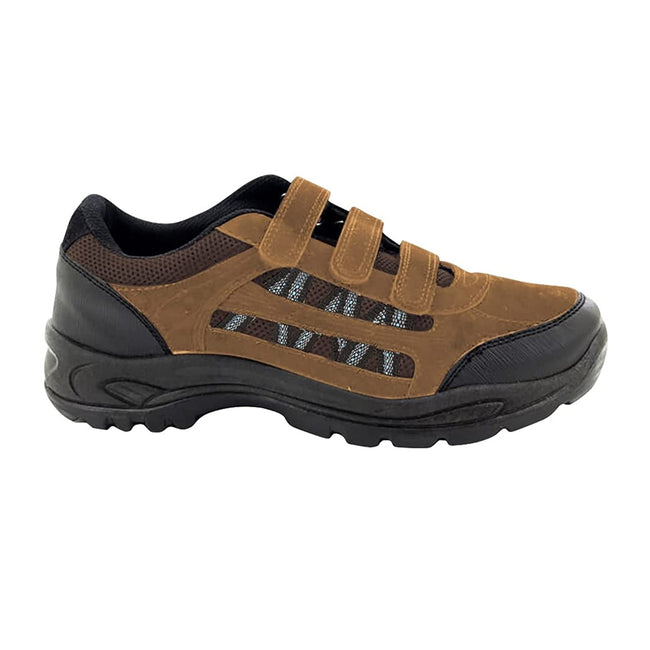 Khaki-Brown - Front - Dek Boys Ascend Triple Touch Fastening Trek Hiking Trail Shoes