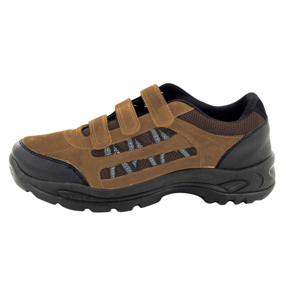 Khaki-Brown - Back - Dek Mens Ascend Triple Touch Fastening Trek Hiking Trail Shoes