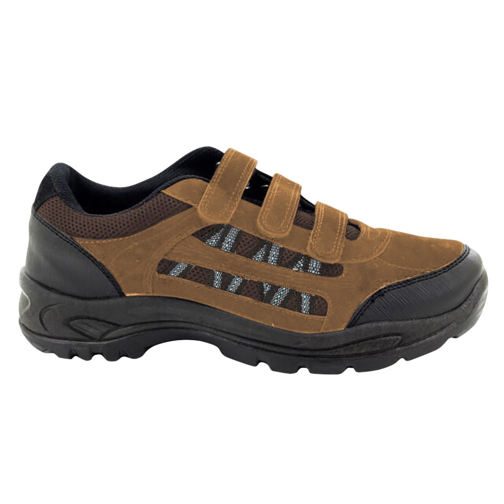 Khaki-Brown - Side - Dek Mens Ascend Triple Touch Fastening Trek Hiking Trail Shoes