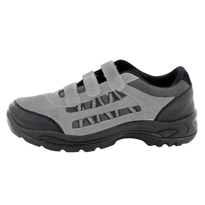 Grey-Black - Back - Dek Mens Ascend Triple Touch Fastening Trek Hiking Trail Shoes
