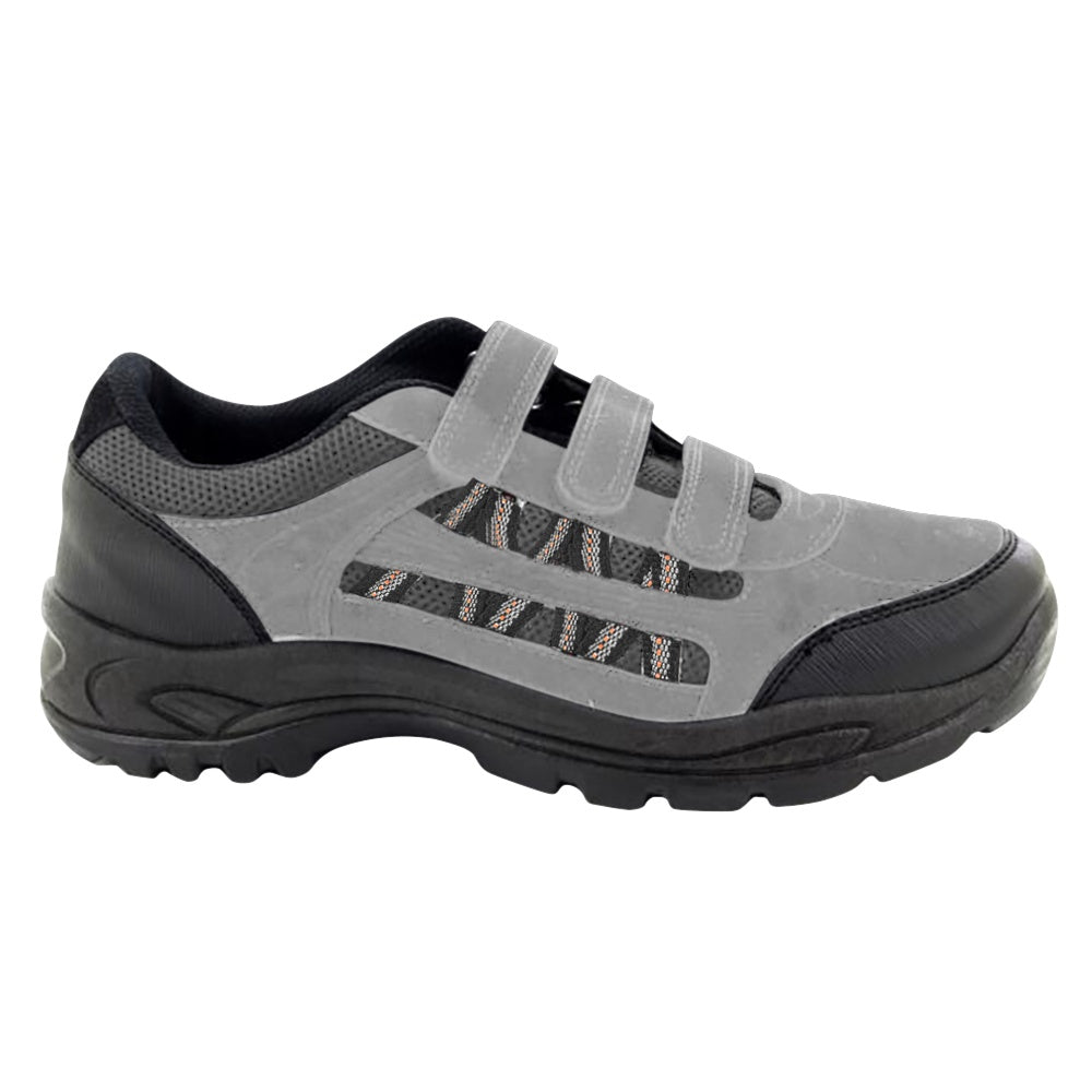 Grey-Black - Side - Dek Mens Ascend Triple Touch Fastening Trek Hiking Trail Shoes