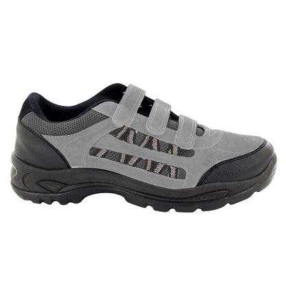 Grey-Black - Side - Dek Mens Ascend Triple Touch Fastening Trek Hiking Trail Shoes