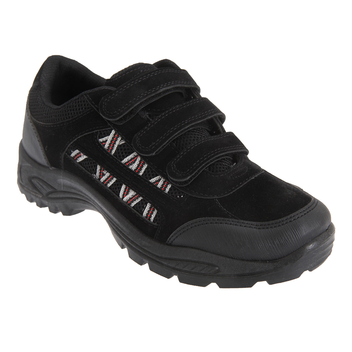 Black - Back - Dek Mens Ascend Triple Touch Fastening Trek Hiking Trail Shoes