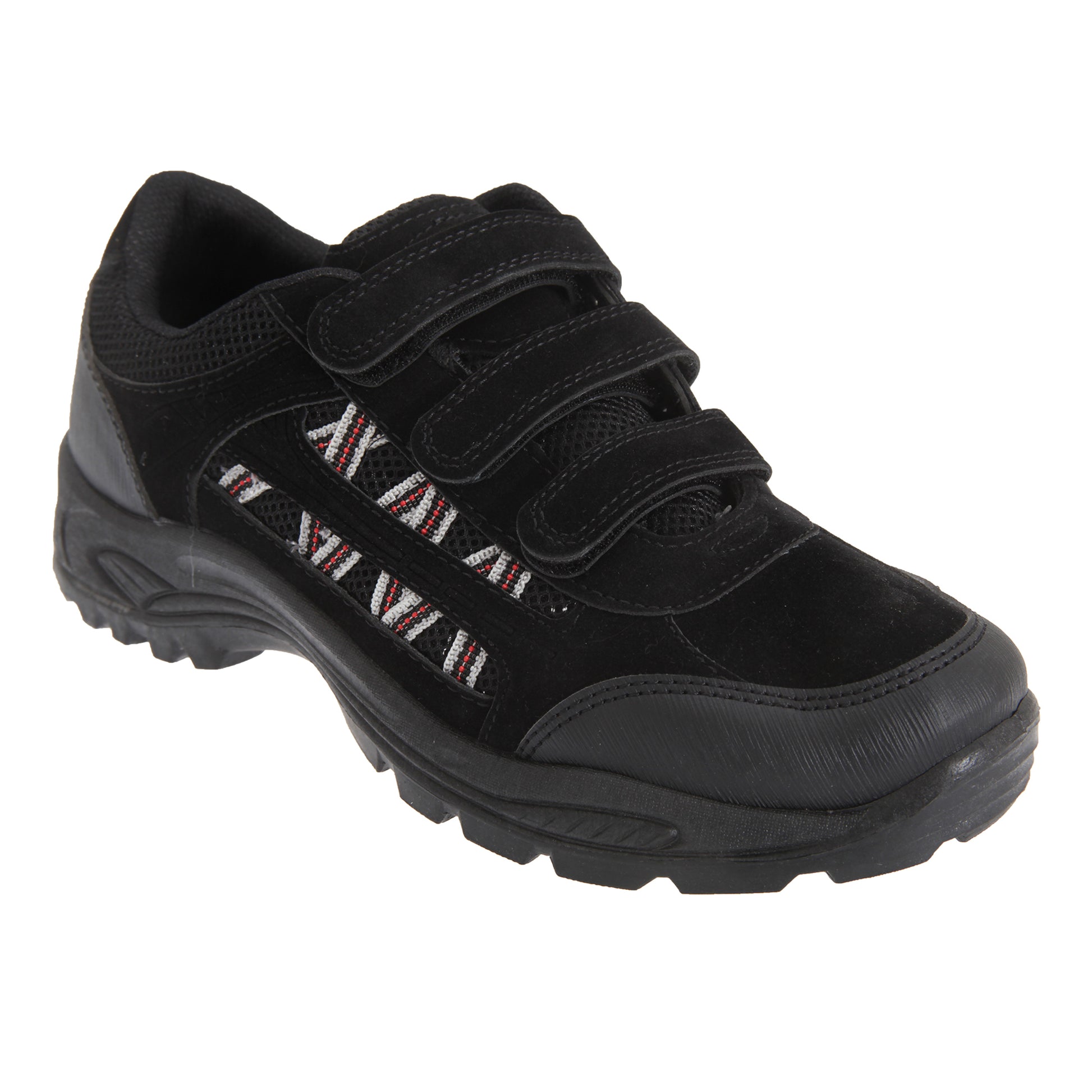 Black - Back - Dek Mens Ascend Triple Touch Fastening Trek Hiking Trail Shoes