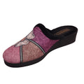 Black-Purple-Blue-Silver - Front - Sleepers Womens-Ladies Kimberly Flower Trim Mule Slippers