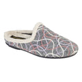 Grey - Front - Sleepers Womens-Ladies Katie Knitted Patterned Mule Slippers