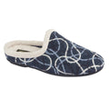 Blue - Front - Sleepers Womens-Ladies Katie Knitted Patterned Mule Slippers