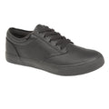 Black - Front - Dek Mens 4 Eye Lace Deck Shoes