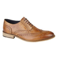 Tan - Front - Roamers Mens Leather Brogue Oxford Shoes