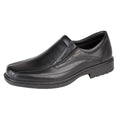 Black - Front - IMAC Mens Leather Water Resistant Smart Shoes