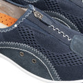 Navy - Close up - Boulevard Womens-Ladies Zip Elastic Gusset Leisure Shoes