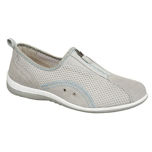 Grey - Front - Boulevard Womens-Ladies Zip Elastic Gusset Leisure Shoes