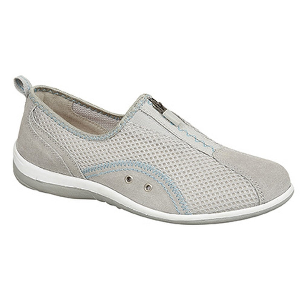 Grey - Front - Boulevard Womens-Ladies Zip Elastic Gusset Leisure Shoes