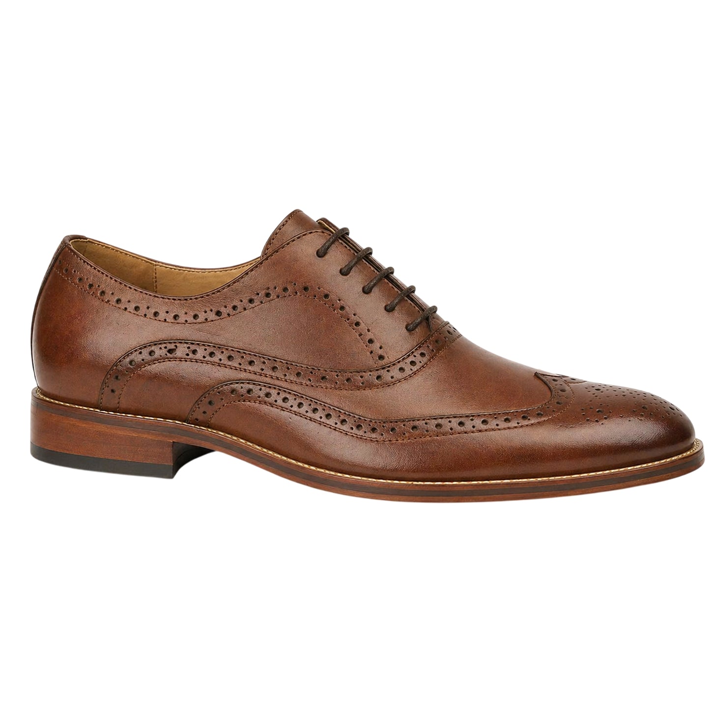 Brown - Side - Goor Childrens Boys Brogued Wing Tip Smart Shoe