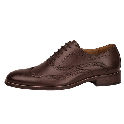 Ox Blood - Back - Goor Childrens Boys Brogued Wing Tip Smart Shoe