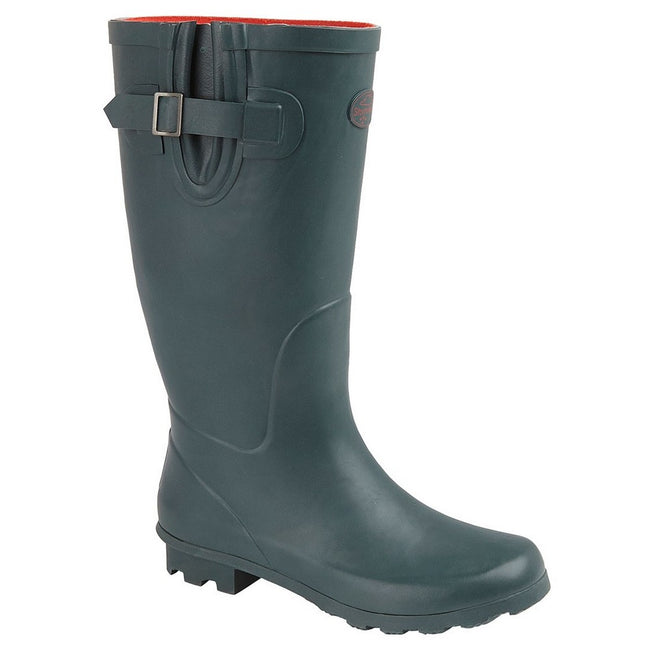 Green-Red - Front - Stormwells Womens-Ladies Plain Wellington Boots
