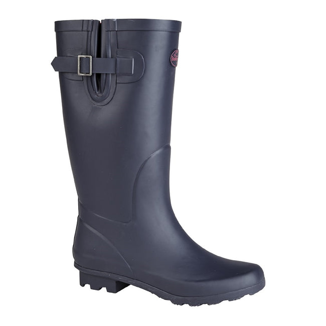 Navy-Red - Front - Stormwells Womens-Ladies Plain Wellington Boots