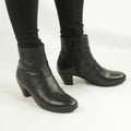 Black - Side - Cipriata Womens-Ladies Ginerva Folded Vamp Ankle Boots