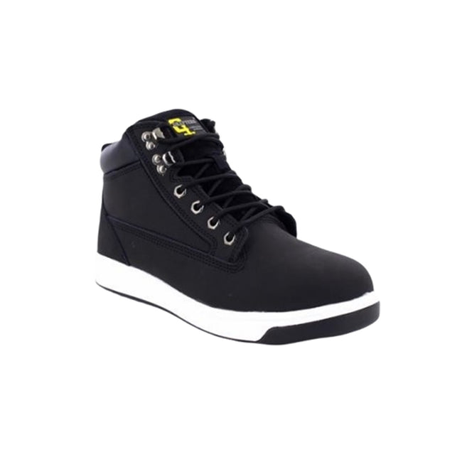 Black - Side - Grafters Mens Toe Capped Safety Trainer Boots