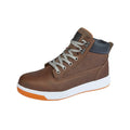 Brown - Front - Grafters Mens Toe Capped Safety Trainer Boots