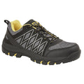 Grey-Black-Yellow - Front - Grafters Mens Toe Capped Safety Trainers