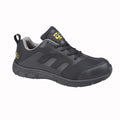 Black-Grey - Front - Grafters Mens Steel Toe Safety Trainers