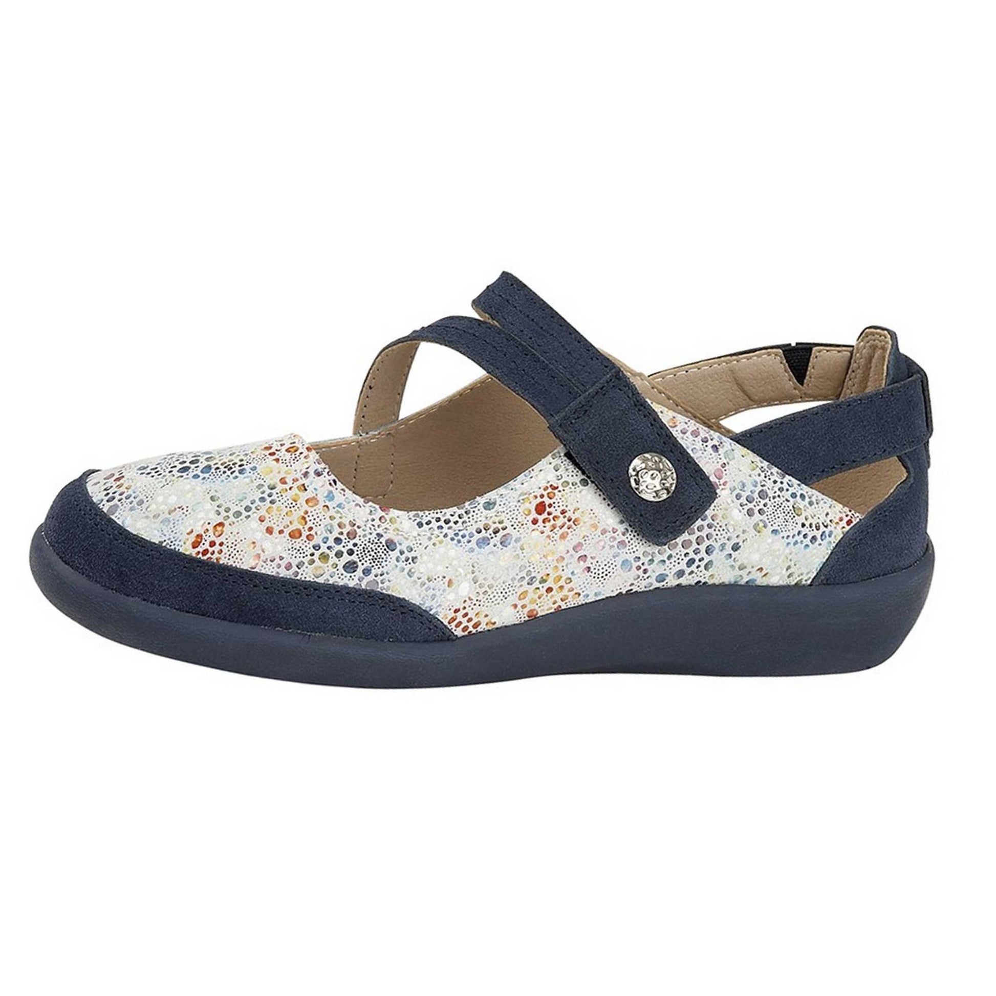 Blue - Back - Boulevard Womens-Ladies E Fit Leather-Suede Shoes