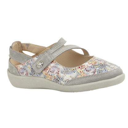 Grey - Side - Boulevard Womens-Ladies E Fit Leather-Suede Shoes