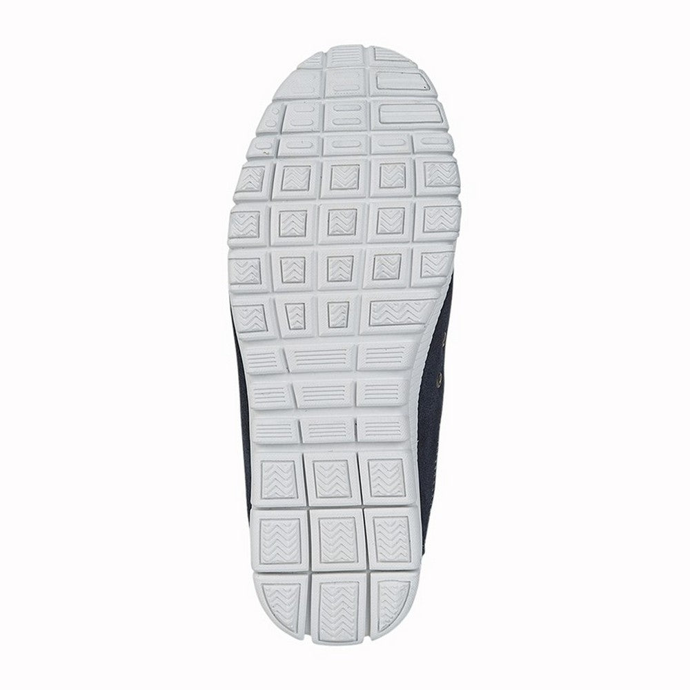 Navy - Back - Boulevard Womens-Ladies Suede-Textile Shoes
