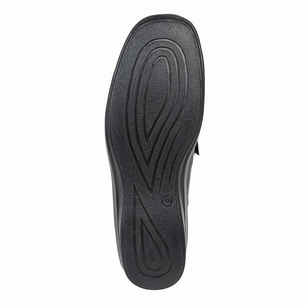 Black - Back - Mod Comfys Womens-Ladies Flexible Softie Leather Twin Gusset Casual Shoes