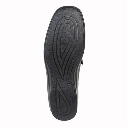 Black - Back - Mod Comfys Womens-Ladies Flexible Softie Leather Twin Gusset Casual Shoes
