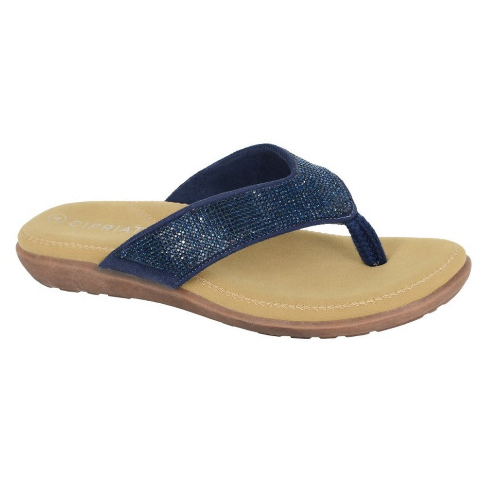 Navy - Front - Cipriata Womens-Ladies Alcee Diamante Sandals