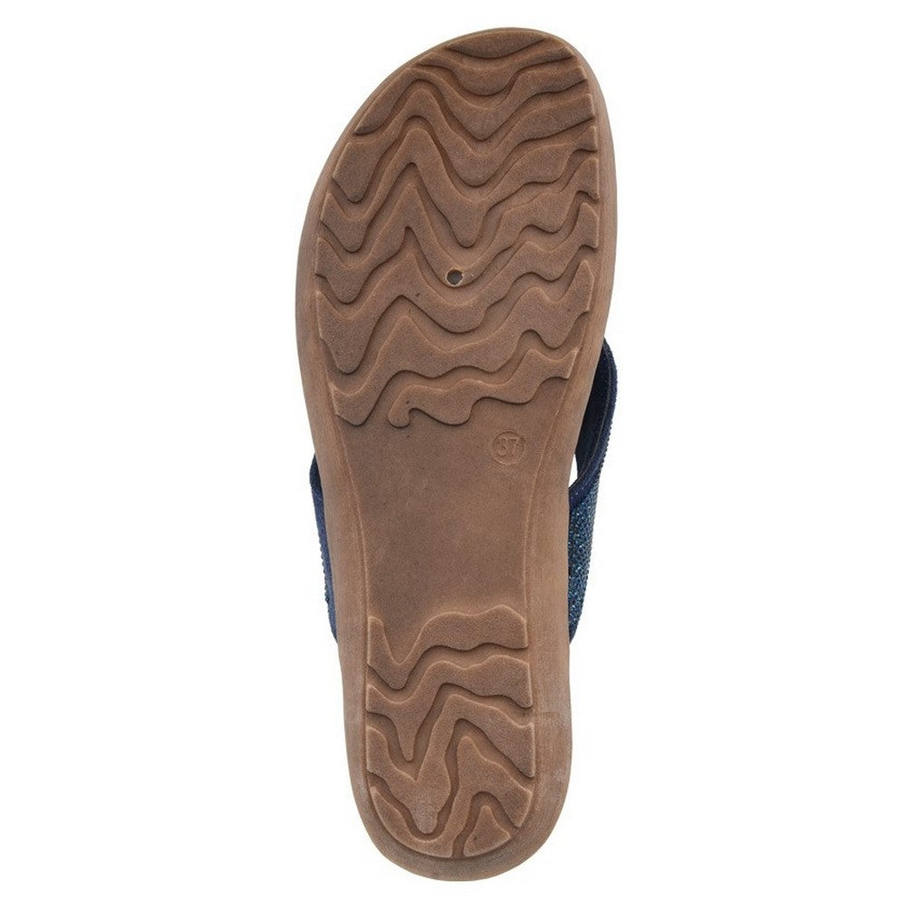 Navy - Back - Cipriata Womens-Ladies Alcee Diamante Sandals