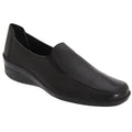 Black - Front - Mod Comfys Womens-Ladies Flexible Softie Leather Twin Gusset Casual Shoes