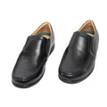Black - Front - Roamers Mens Leather XXX Extra Wide Twin Gusset Casual Shoe