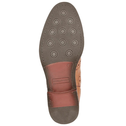 Tan - Back - Roamers Mens High Brogue Chelsea Boot